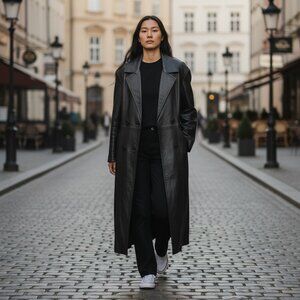 Savannah Vintage 80's Full length leather coat